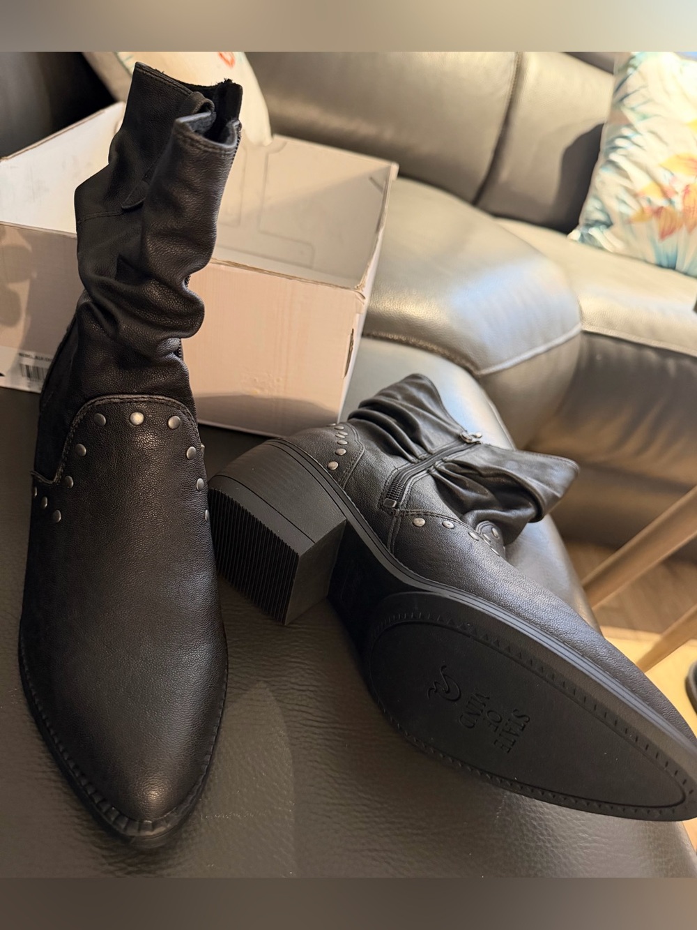 Vionic Black Studded Ankle Boots